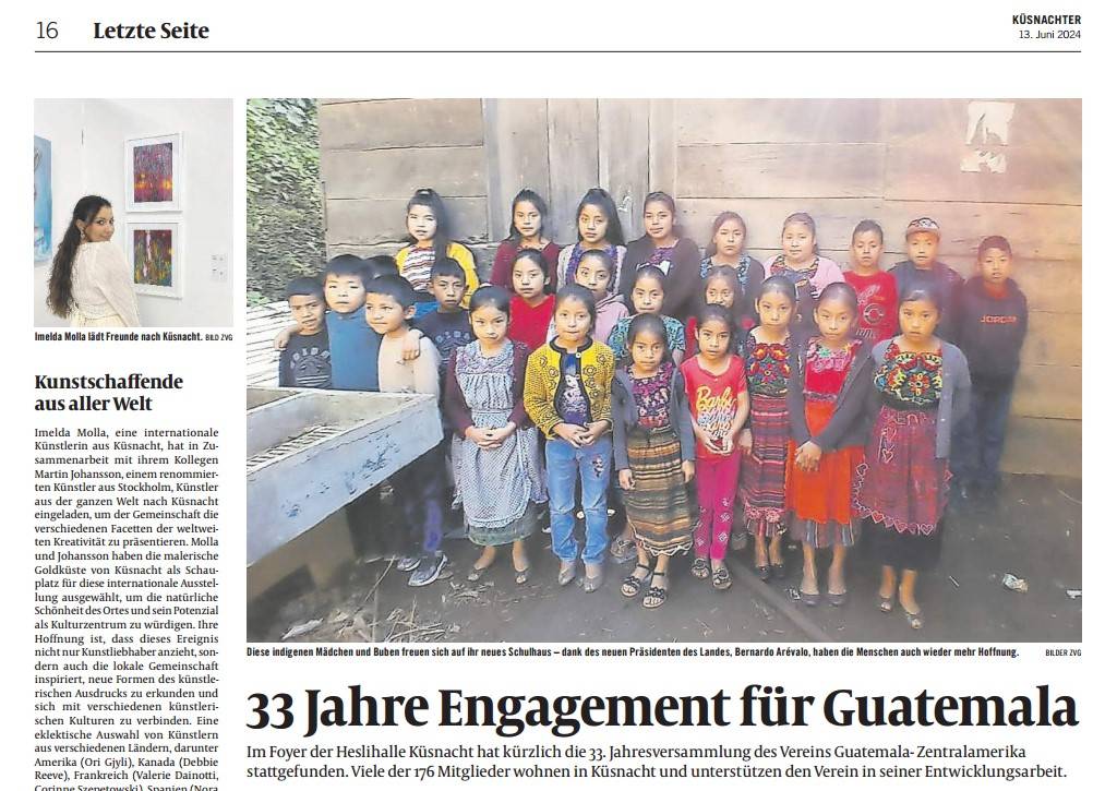 Bild - Bericht im Küsnachter - 33 Jahre Engagement für Guatemala